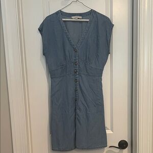 LOFT Blue Button-Down Dress